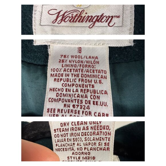 Vintage Worthington Longline Emerald Green Double Breasted Wool-Blend Trench - Picture 9 of 14